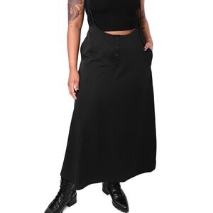 Foxblood High Witch Suspender Maxi Skirt